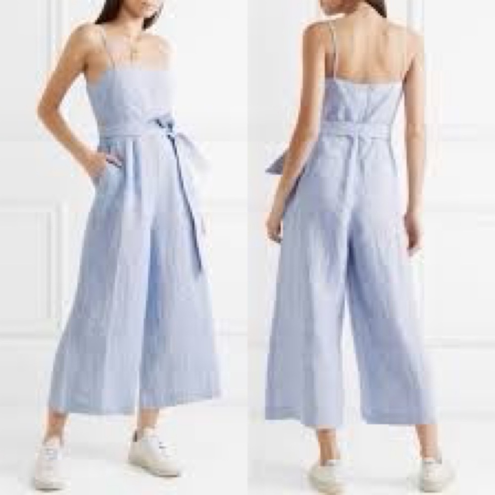 ❌SOLD❌J.Crew Striped Beauchamps Linen Jumpsuit. - Picture 2 of 10
